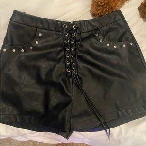 Tiger mist leather shorts